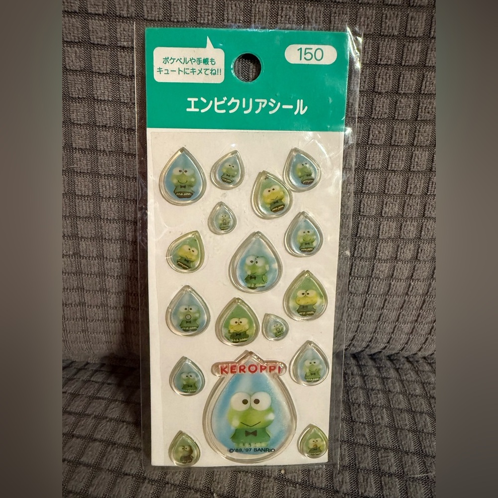 Vintage Sanrio Kerioppi 1997 Raindrop Stickers New